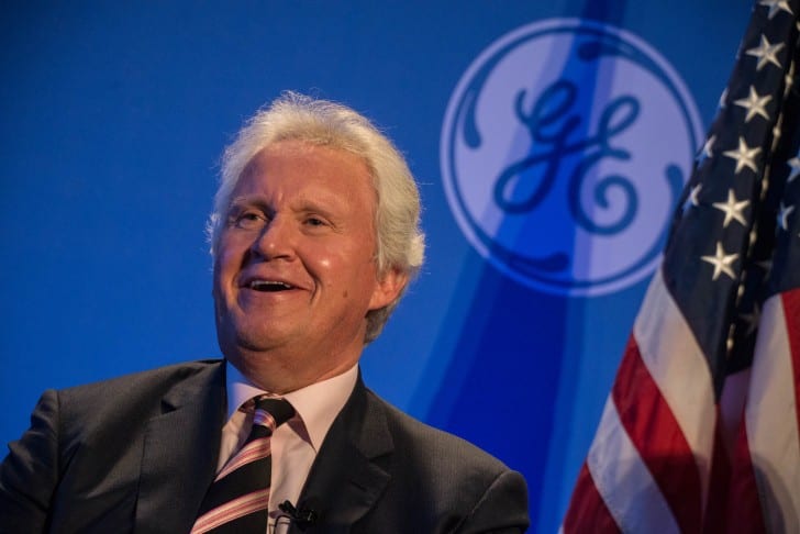 Immelt at the GE press conference in Boston this month | Photo by Derek Kouyoumjian 
